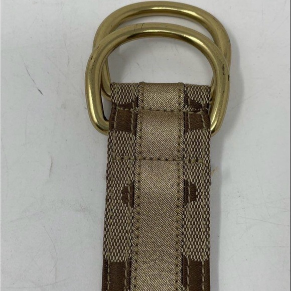 Coach Women\'s Brown/Tan and Gold Signature Print Adjustable/Reversible Belt main image 6